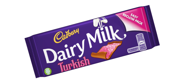 Cadbury Dairy Milk Turkish delight bar (Irish)