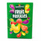 A green box of Rowntree's Fruit Pastilles candy stands on a stone countertop with a blurred wooden background.