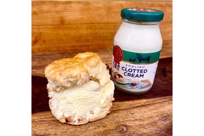Homemade Raisin Scone with Clotted Cream