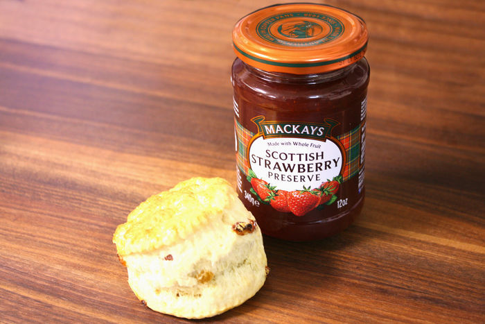 Homemade Raisin Scone with Jam