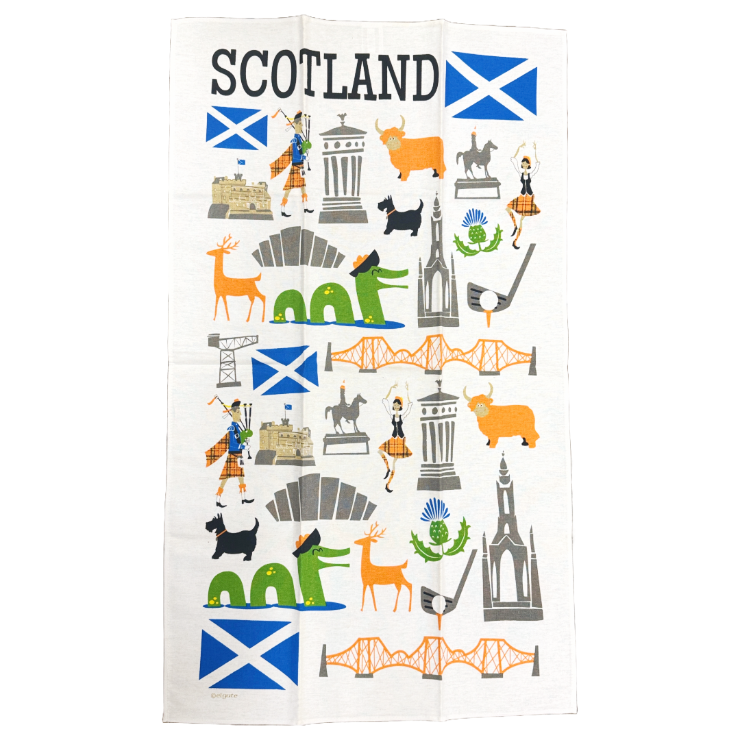 Scotland Icons Tea Towel