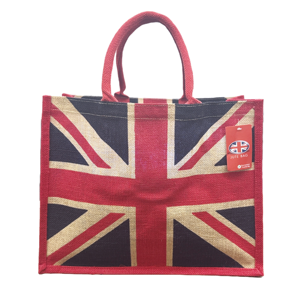 Union Jack Jute Bags with gusset