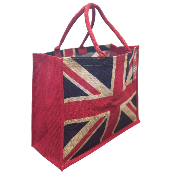 Union Jack Jute Bags with gusset