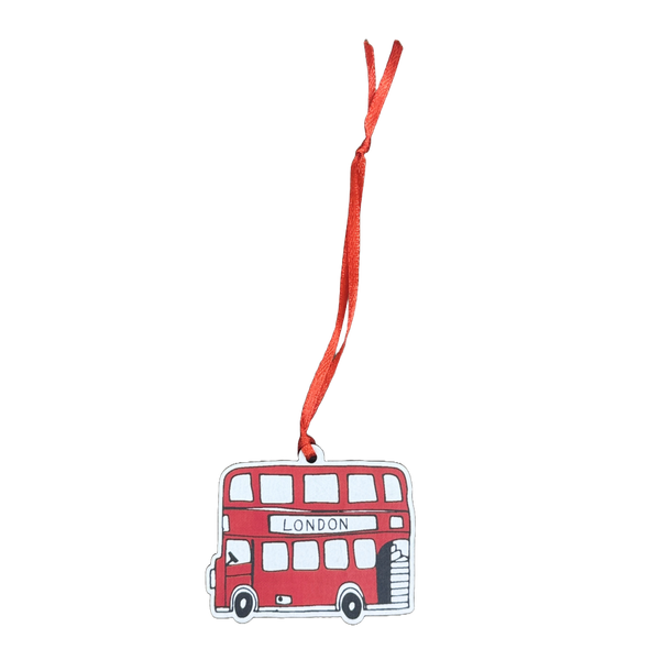 Ornament - Victoria Eggs London Bus Wooden Decoration