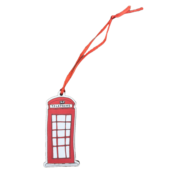 Ornament - Victoria Eggs Telephone Box Wooden Decoration