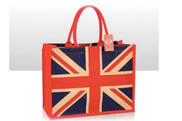 Union Jack Jute Bags with gusset