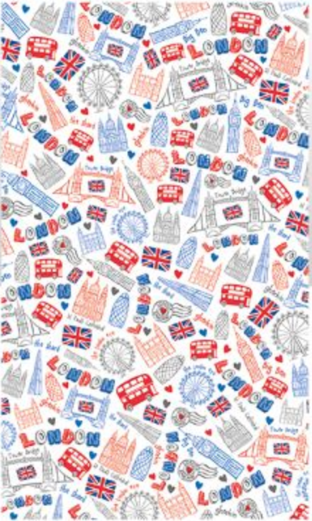 London Doodles tea towel