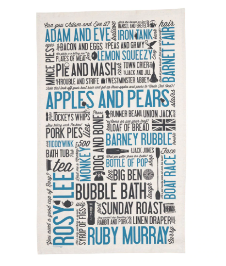 Cockney Rhyming Slang Tea Towel