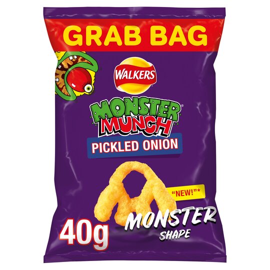 Walkers Monster Munch Mega Pickled Onion Snack 40g