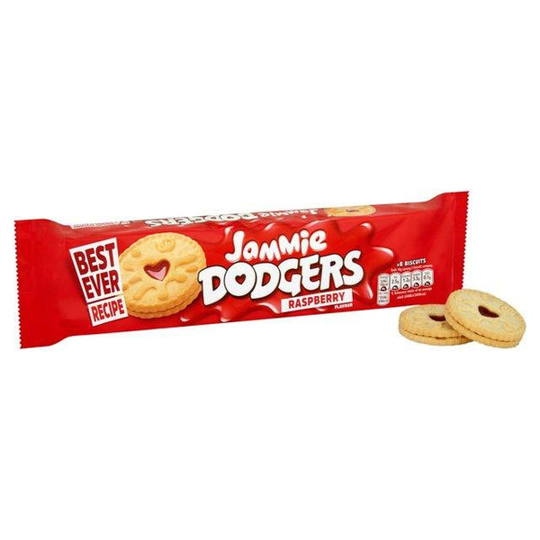 Jammie Dodger Biscuits – Raspberry Jam-Filled Cookies, 140g Pack (4 Packs Total)