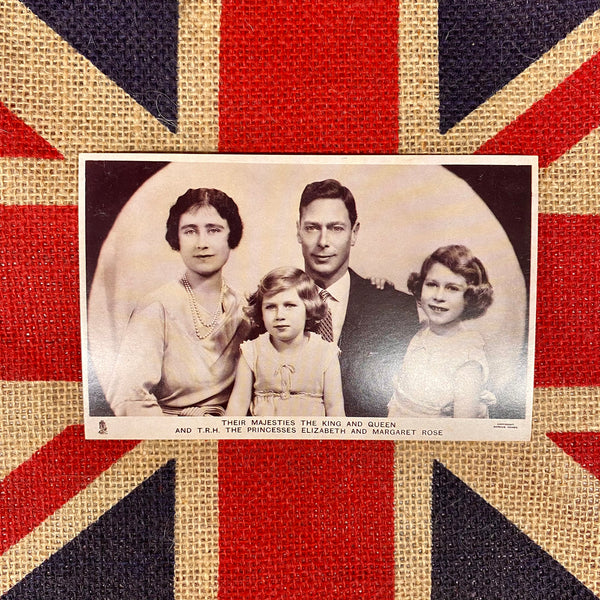Postcard - King George VI Queen Elizabeth The Queen Mother, Princess Elizabeth and Margaret